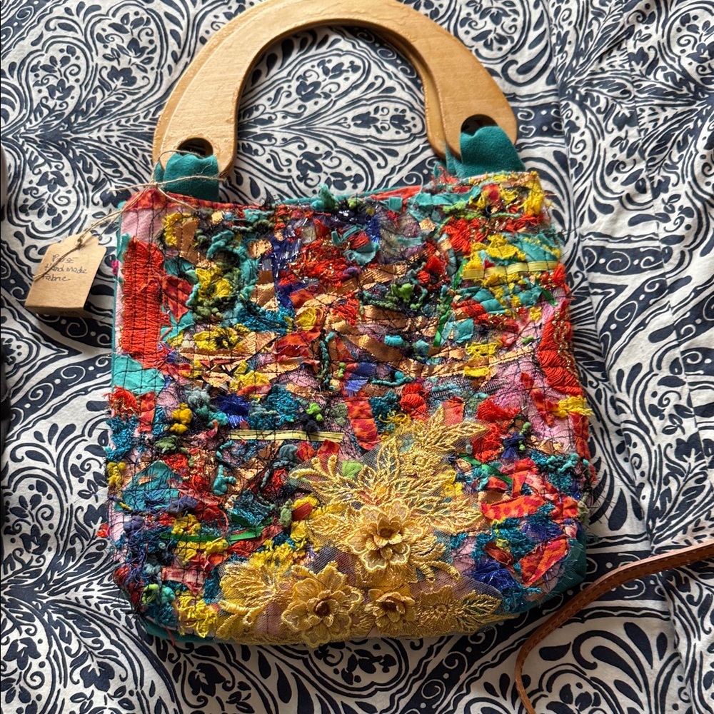 Colorful Embroidered Women's Bag 10” wide x 10 1.2 “ deep